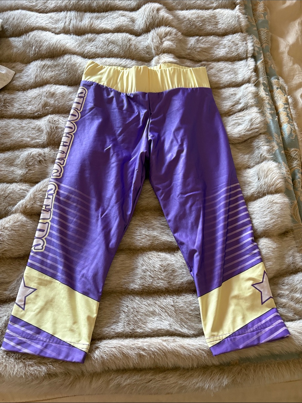 Purple and Yellow World Cup Shooting Stars Capris